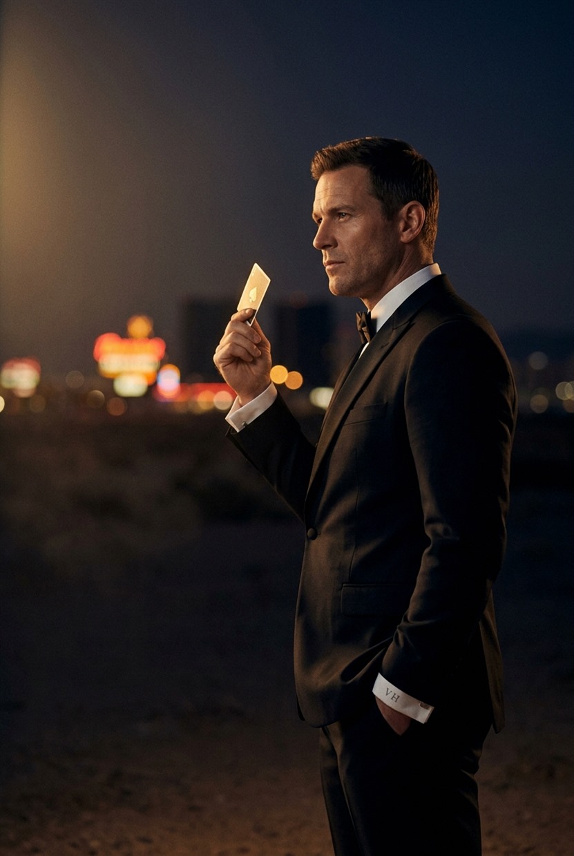 Person spielt an Spielautomaten, Gewinnmoment